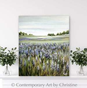 "Lupine Meadow" GICLÉE PRINT, Modern Floral Landscape Painting, Lavender Flowers