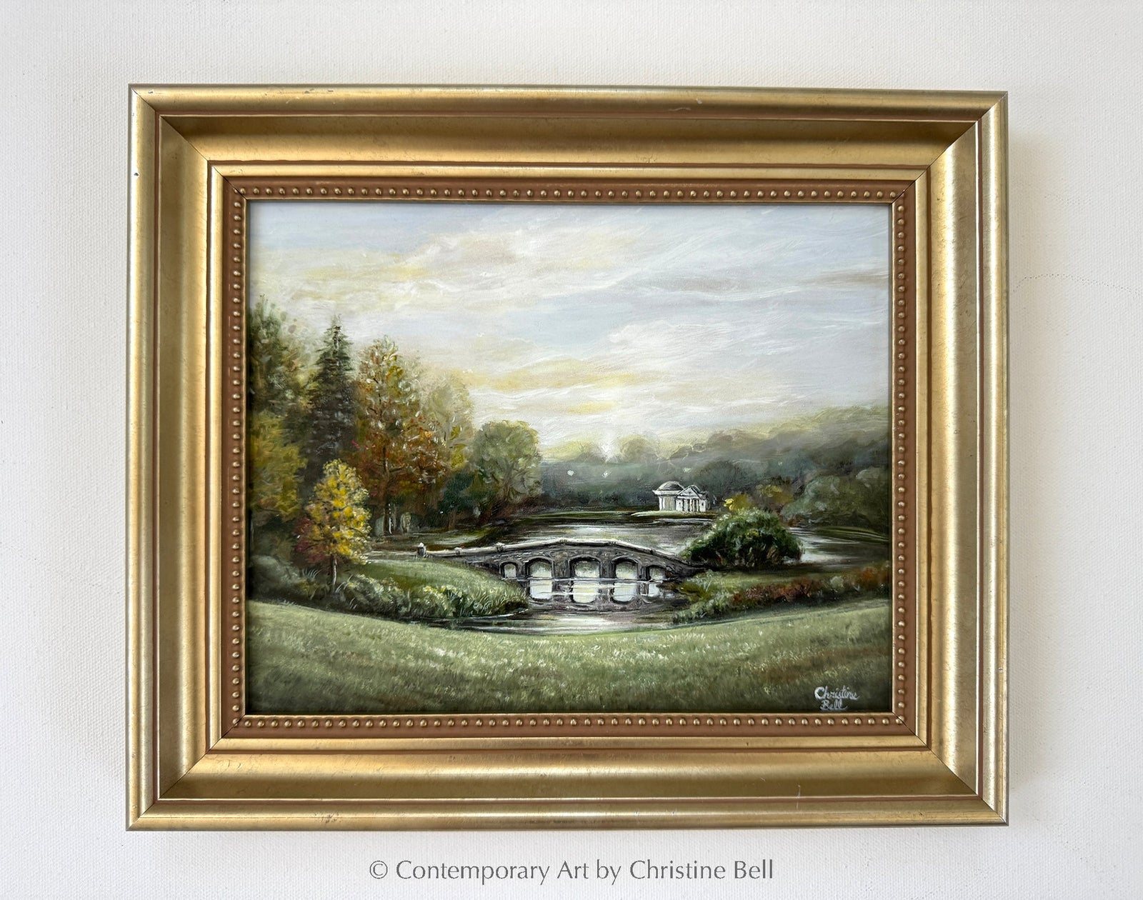 "A Romantic Journey" GICLÉE PRINT Landscape Oil Painting, "Pride and Prejudice" Palladian Bridge