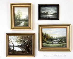 "A Romantic Journey" GICLÉE PRINT Landscape Oil Painting, "Pride and Prejudice" Palladian Bridge