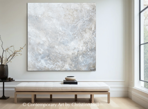 "Silhouette" GICLEE PRINT Coastal Abstract Painting, Neutral, Grey, White, Taupe, Cream, Stone