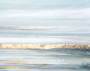 "Aurora" GICLÉE PRINT, Modern Coastal Seascape, Gold Leaf
