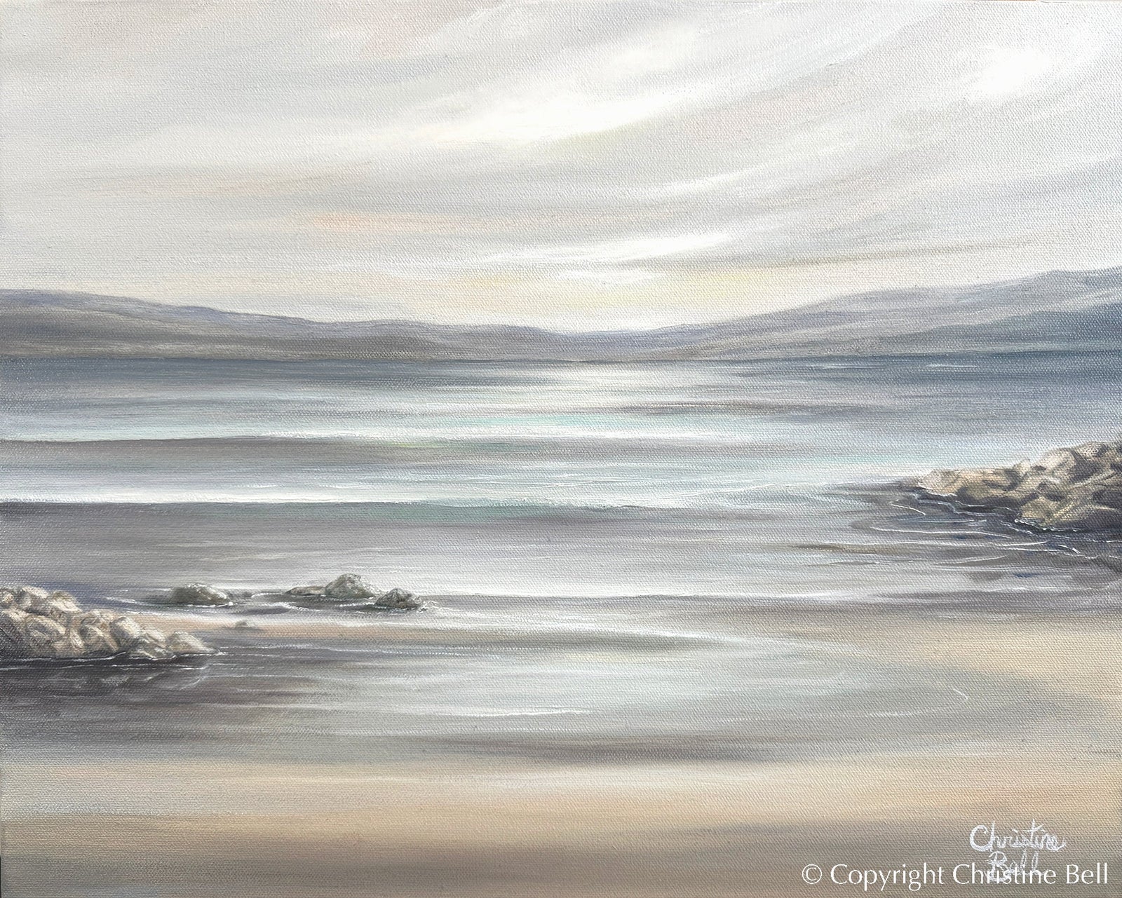 "Seaside Lullaby" GICLÉE PRINT Coastal Landscape Seascape Oil Painting, Tide Pool