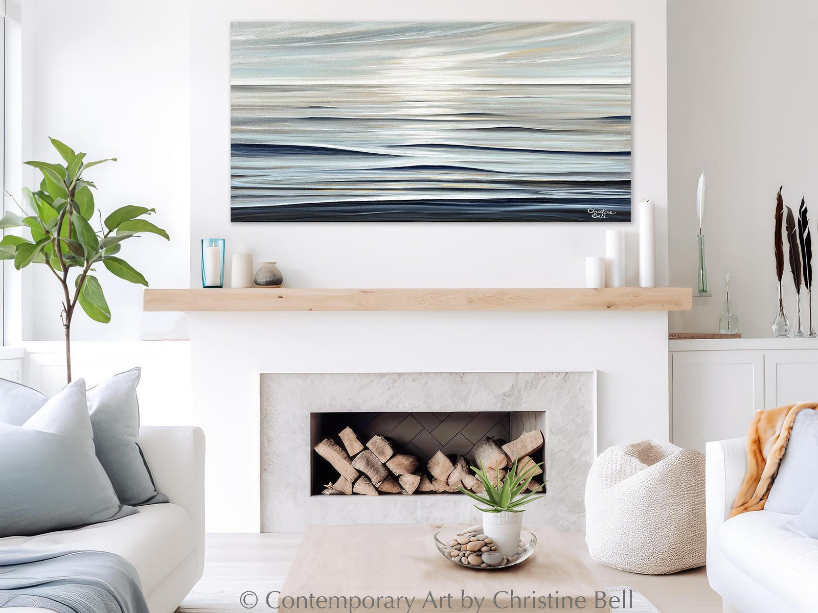 "Still Waters Run Deep II" GICLÉE PRINT, Modern Coastal Ocean Seascape Painting