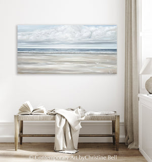 "Serene Seaside" GICLÉE PRINT, Modern Coastal Abstract Ocean Seascape Painting