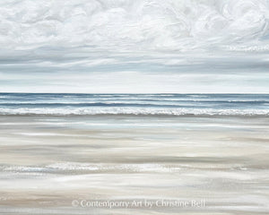 "Serene Seaside" GICLÉE PRINT, Modern Coastal Abstract Ocean Seascape Painting