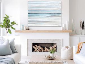 "Tranquility II" GICLÉE PRINT, Coastal Abstract Ocean Seascape Painting, Neutral Beach Art
