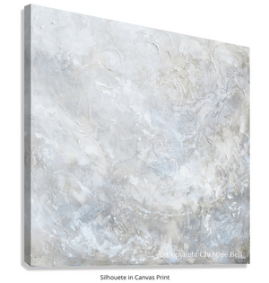 "Silhouette" GICLEE PRINT Coastal Abstract Painting, Neutral, Grey, White, Taupe, Cream, Stone