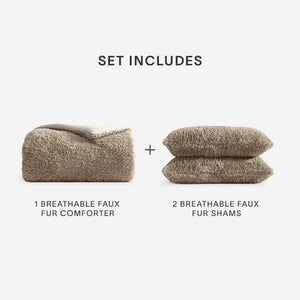 Breathable Faux Fur Comforter Bundle