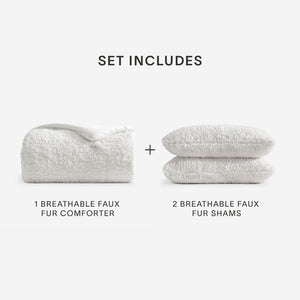 Breathable Faux Fur Comforter Bundle