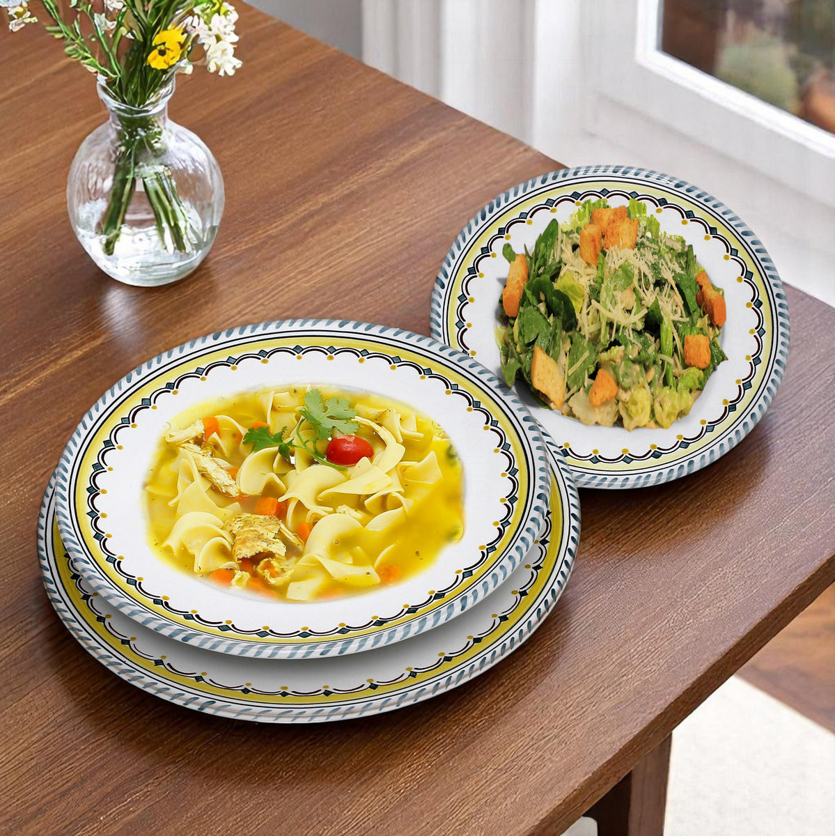 ORVIETO GREEN ROOSTER SIMPLE: Dinner Plate