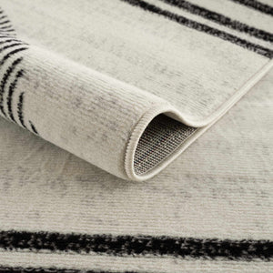 Angus Abstract Black and White 7ft Runner Rug