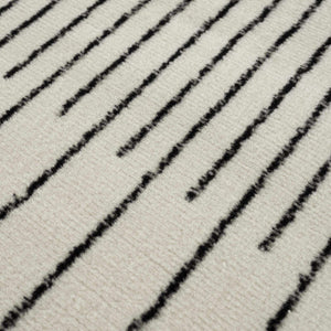 Angus Abstract Black and White 7ft Runner Rug