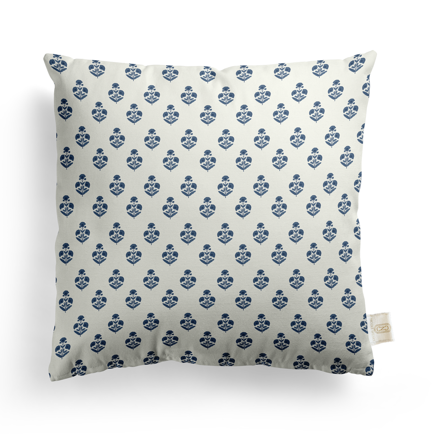 Petite Block Print Floral Pillow Cover | Featuring Navy Haven Colorway