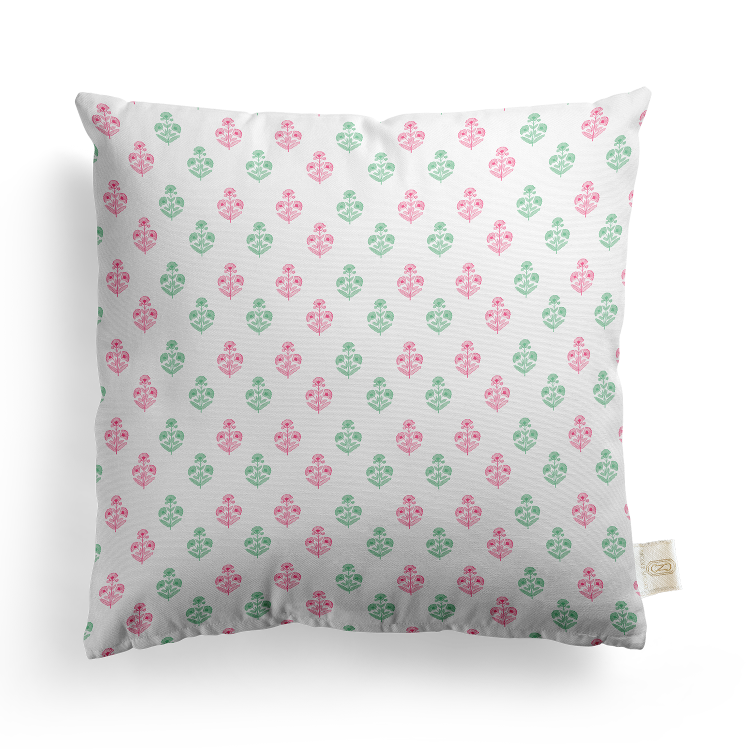 Petite Block Print Floral Pillow Cover | Featuring Preppy Colorway