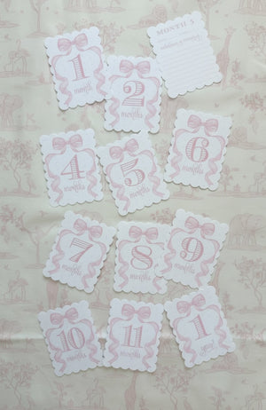 Pink Bow Milestone Cards