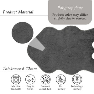 Anthracite Rabbit Plush Rug