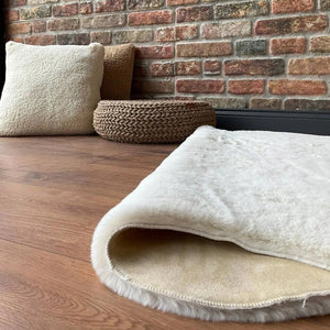 Cream Rabbit Plush Rug