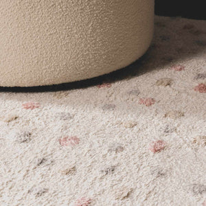 Cansu Pink & Cream Dotted Runner Rug