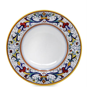RICCO DERUTA DELUXE: Pasta/Soup Rimmed Bowl Plate (White Center)