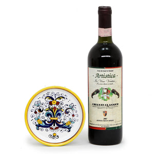 RICCO DERUTA DELUXE: Deruta Wine Coaster/Dipping Bowl