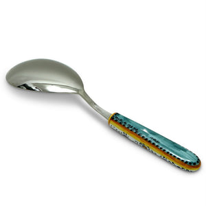 RICCO DERUTA DELUXE: Ceramic Handle Serving 'Risotto' Spoon Ladle with 18/10 stainless steel cutlery.
