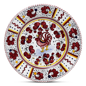 ORVIETO RED ROOSTER: 3 Pieces Dinnerware Place Setting