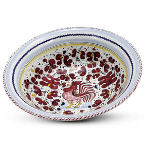 ORVIETO RED ROOSTER: Large Pasta/Salad Serving Bowl