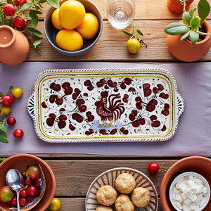 ORVIETO RED ROOSTER: Rectangular Tray