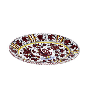 ORVIETO RED ROOSTER: Oval Plate