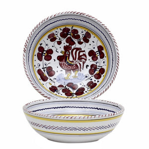 ORVIETO RED ROOSTER: Coupe Pasta/Soup Bowl