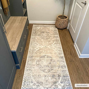 Rudo Beige Washable 7ft Runner Rug