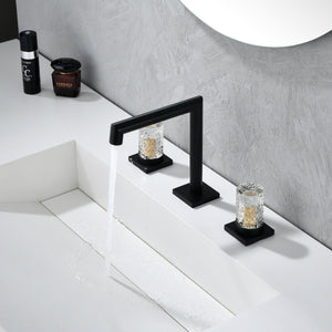 Crystal handle 3-hole deck-mount sink faucet, include a pop-up drain with overflow