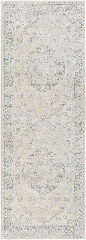 Rudo Cream Washable 7ft Runner Rug