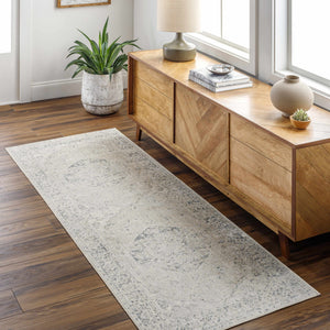 Rudo Cream Washable 7ft Runner Rug
