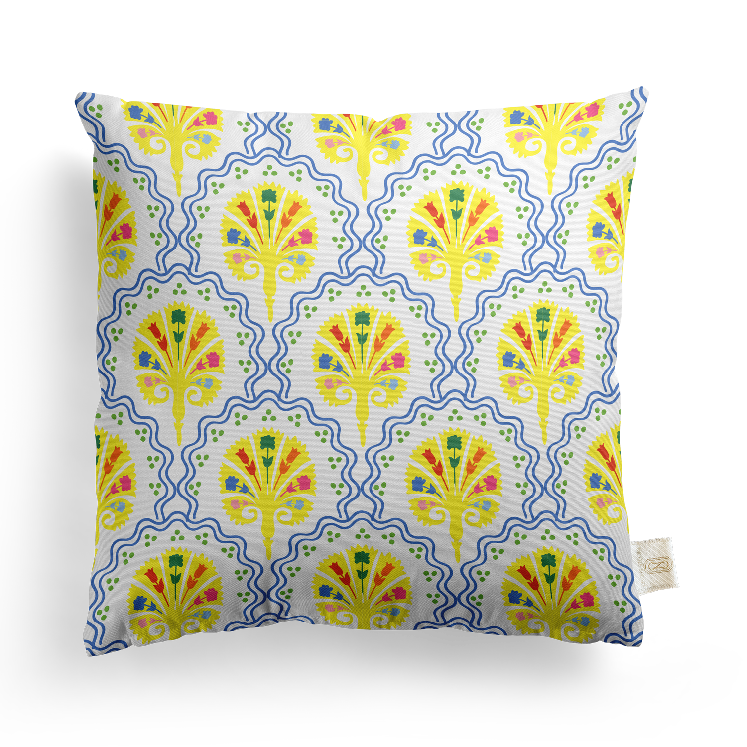Scallop Floral Pillow Cover | Featuring Cottage Blue Colorway