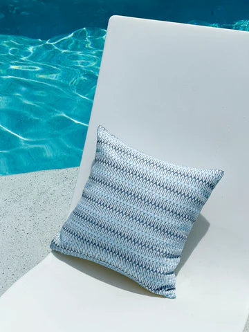Summer Twist Blue 16x16 Indoor Outdoor Pillow