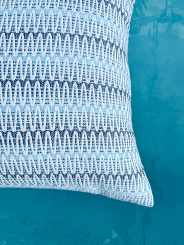 Summer Twist Blue Indoor Outdoor Floor Pillow
