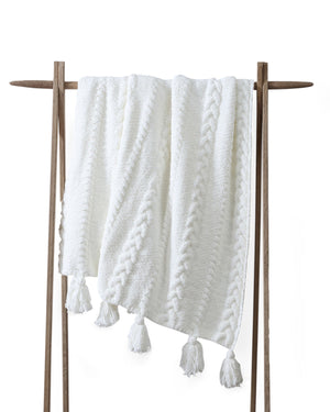Braided Pom Pom Throw