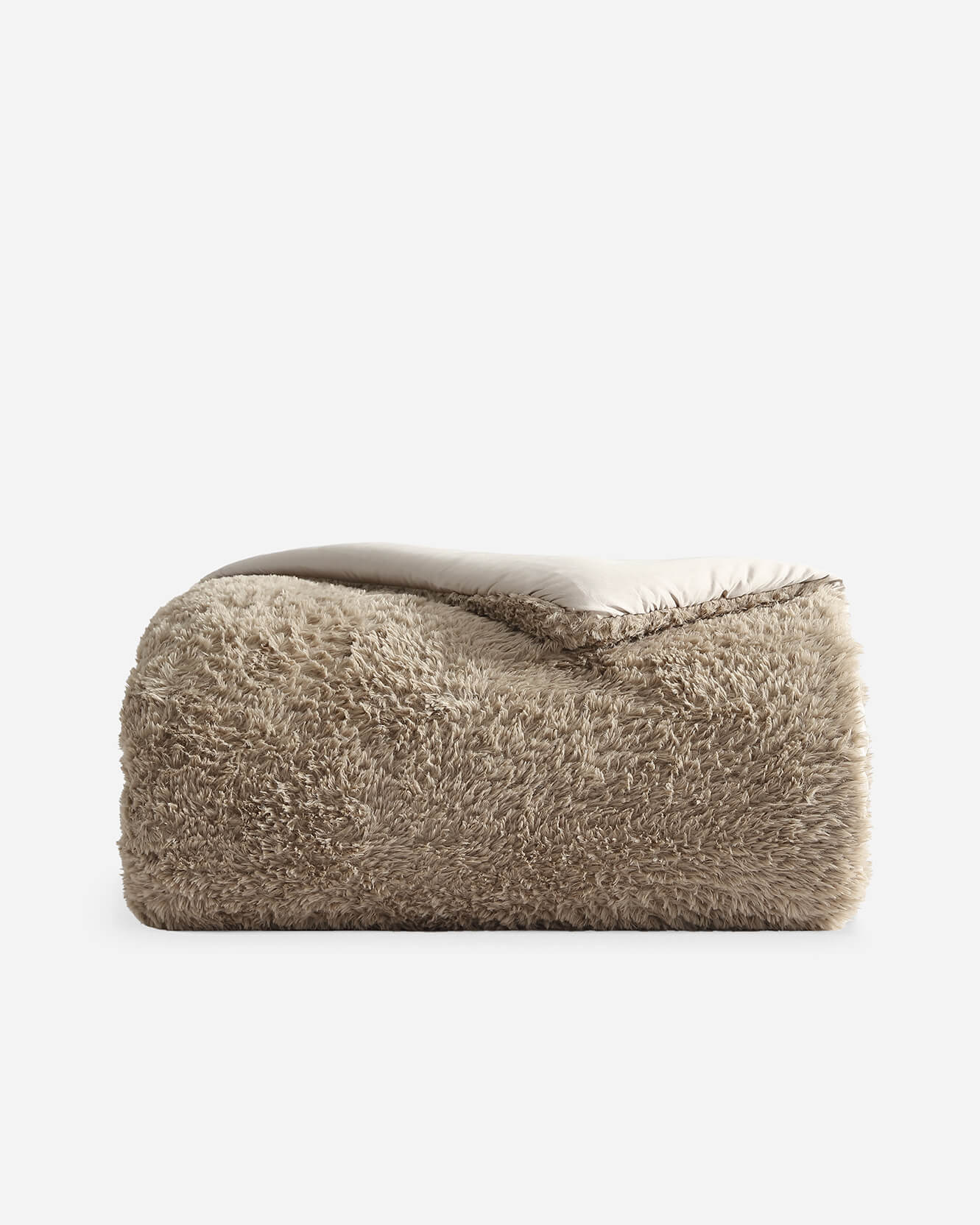 Breathable Faux Fur Comforter - Toffee / Full - Queen