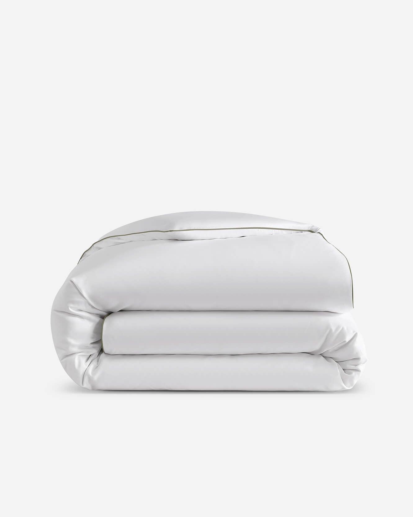 Bamboo Viscose Luxe Duvet Cover with Piping - White - Boulder / Queen
