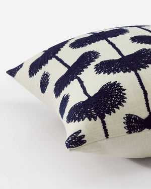 Palm Leaf Embroidered Throw Pillow