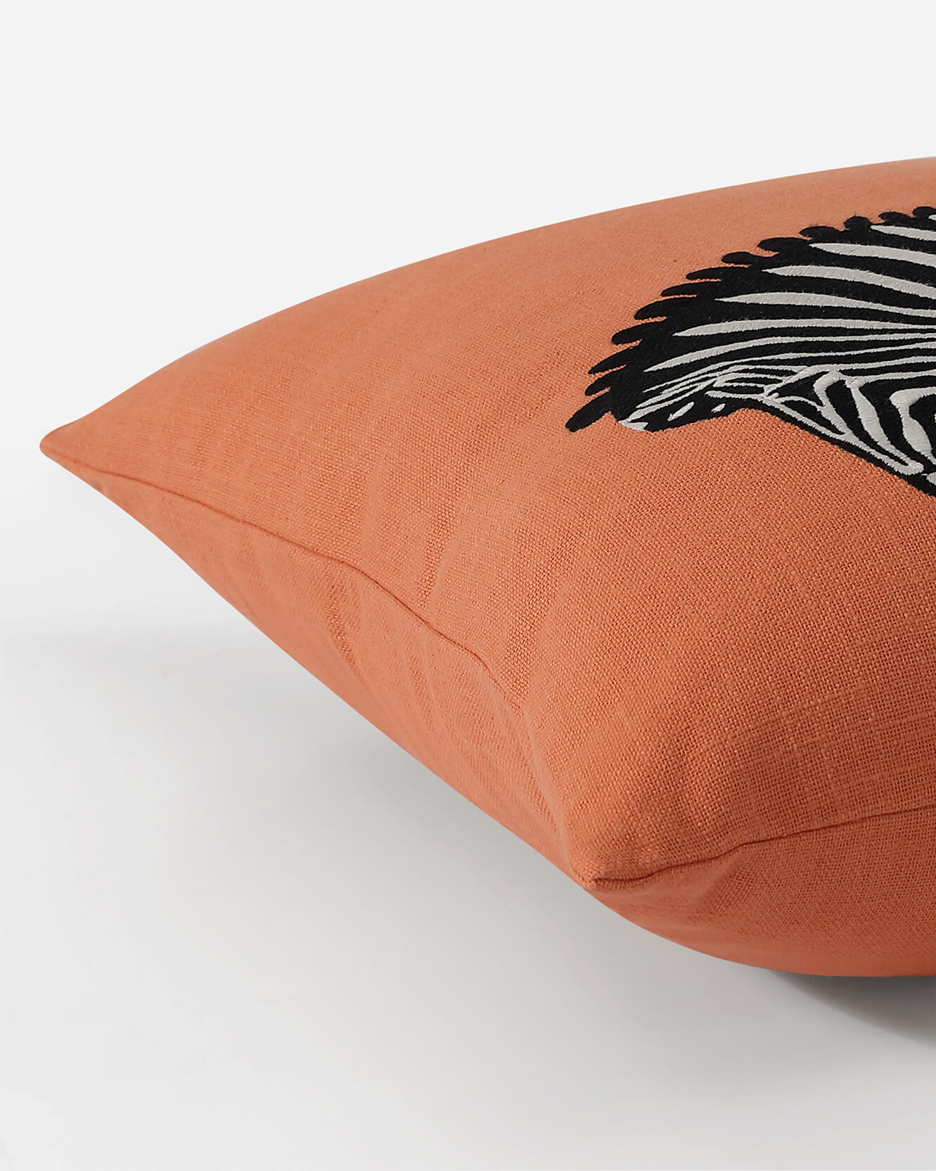 Zebra Embroidered Throw Pillow