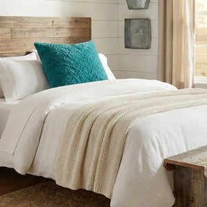 DaDa Bedding Jewel Tones Emerald Green Blue Luxury Faux Fur Throw Pillow Cover (171805)