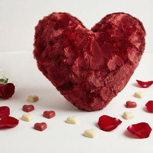 DaDa Bedding Luxury Romantic Valentine Heart Shaped Red Throw Pillow - 16” x 14”