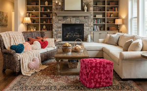 DaDa Bedding Luxury Romantic Valentine Heart Shaped Red Throw Pillow - 16” x 14”