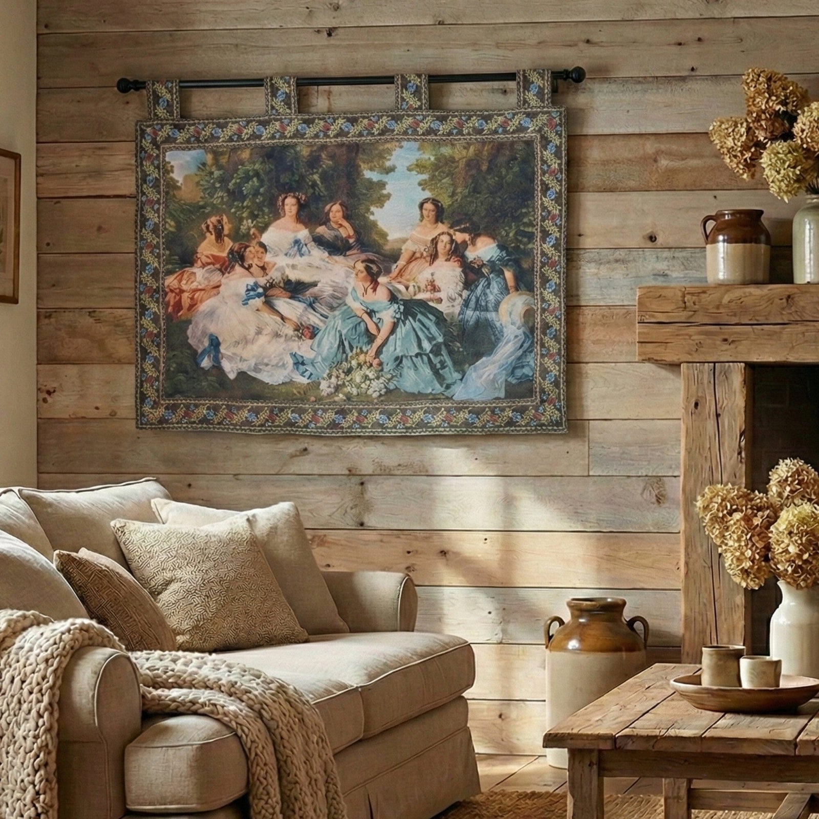 DaDa Bedding 'Her Ladies in Waiting' Spanish Party Classical French Rococo Woven Tapestry Wall Hanging - 36" x 50"
