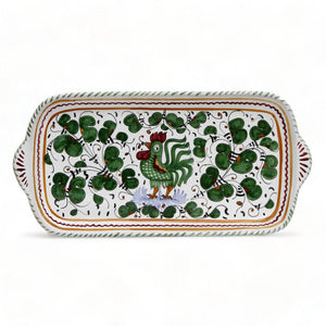ORVIETO VERDE ROOSTER: Rectangular Tray (Carbone Privato)