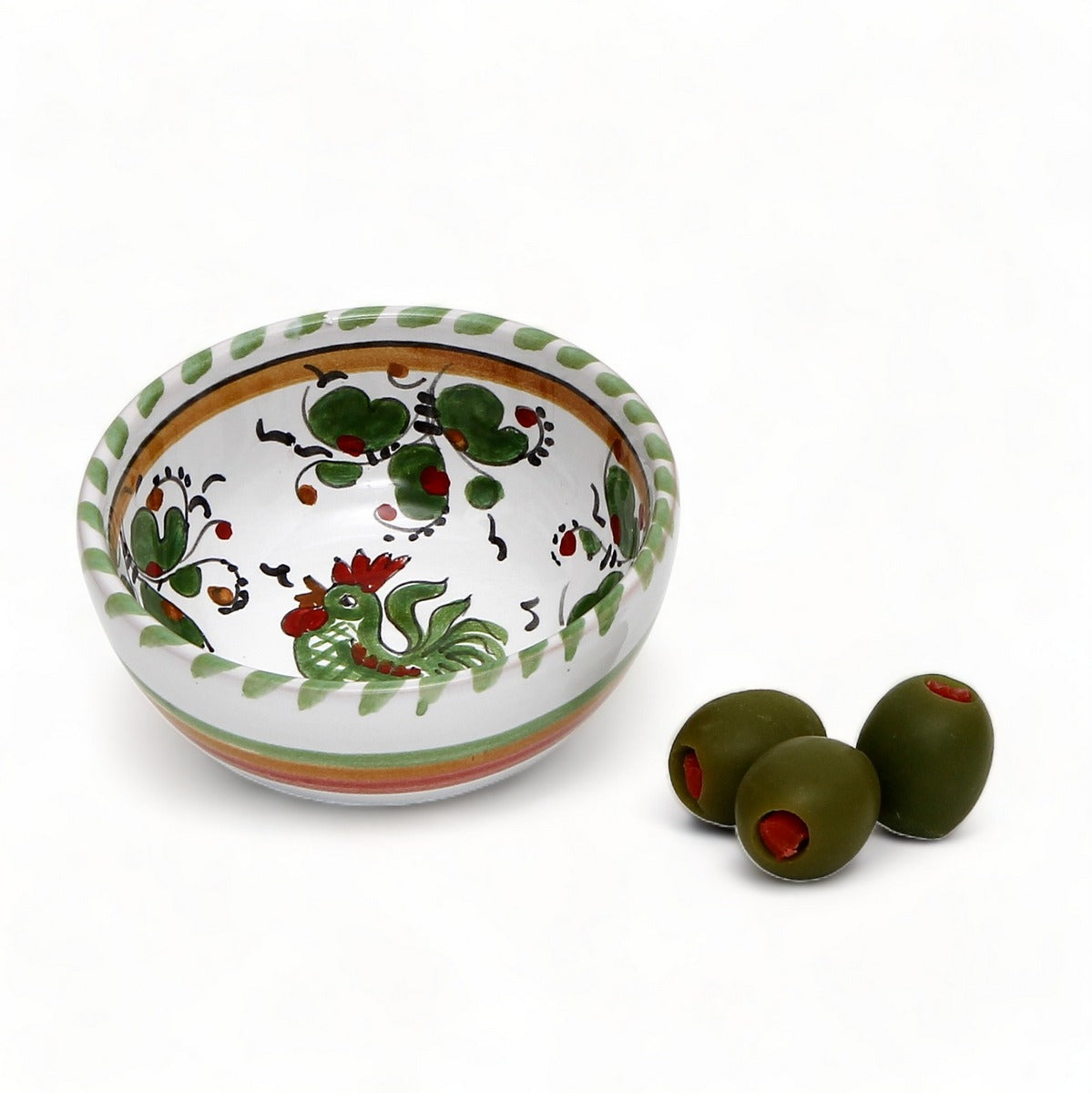 ORVIETO VERDE ROOSTER: Small Condiment Bowl (1 Cup) (Carbone Privato)