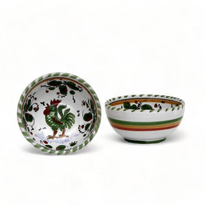 ORVIETO VERDE ROOSTER: Small Condiment Bowl (1 Cup) (Carbone Privato)