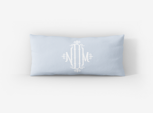 Wrapped in Lace x Nicole Speake Solid Bamboo Monogram Lumbar Pillow Cover